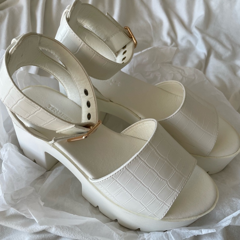 White Platform Sandals - Picture 2 of 5
